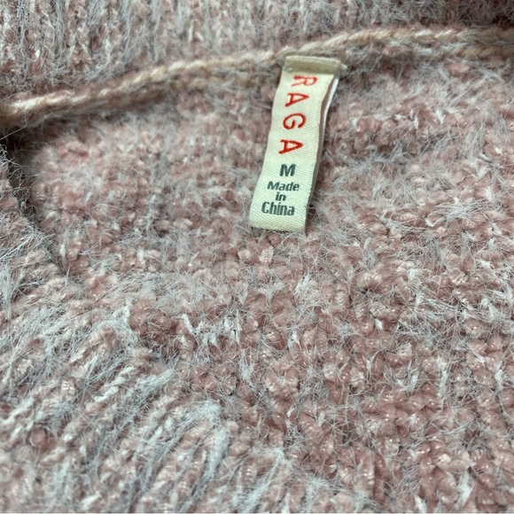 Anthropologie Raga Textured Blush Knit Sweater Sz-Medium - Picture 5 of 6